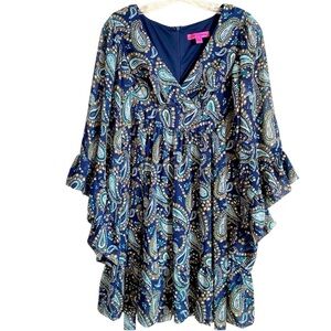 Betsey Johnson Paisley Bell Sleeve Mini Dress 2
